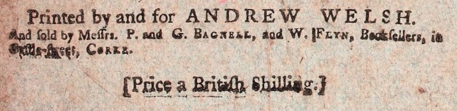From title page of Magazine of Magazines, August 1768. NLI call no. J 05