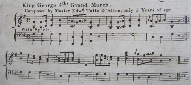 King George IV's Grand March. Composed by Master Edward Tuite D'Alton, only 5 Years of age. NLI ref. JM 4639