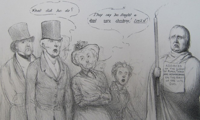 HB's reflection on the clerical and public response to Henry Grattan's duel with the Marquess of Londonderry in 1839, Sketch no. 617, NLI call no. PD 4031 TX 1