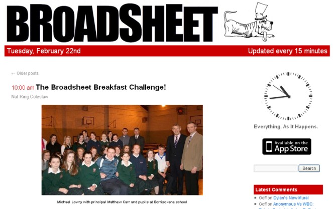 Broadsheet.ie at 10 a.m. on Tuesday, 22 February