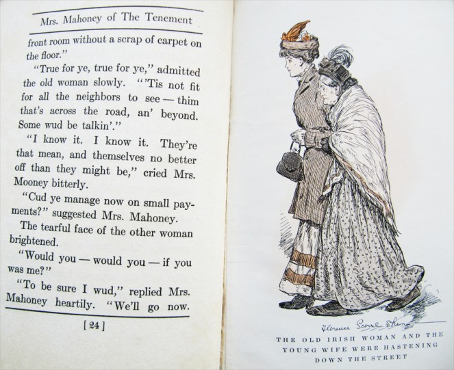 From Mrs Mahoney of the Tenements by Louise Montgomery, 1912. Illustrated by Florence Scovel Shinn. NLI Ref. GR 3346