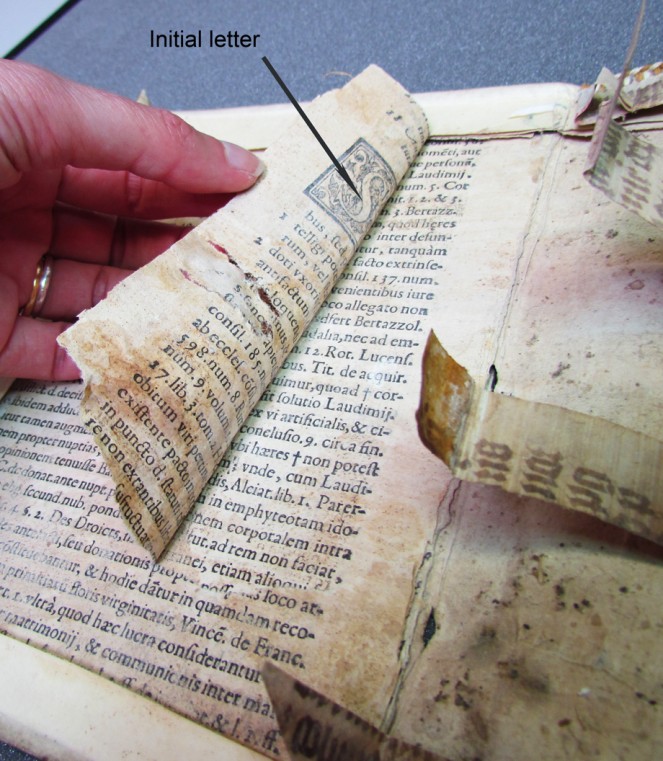The pasteboards were made of old book pages
