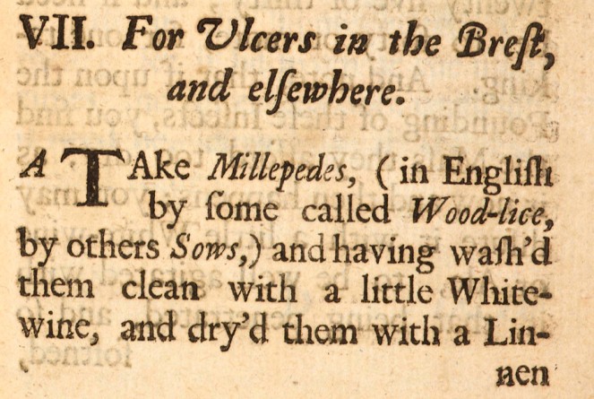 For Ulcers in the Brest, and elsewhere from Medicinal Experiments by the Honorable R. Boyle, Esq; Fellow of the Royal Society, London, 1692. NLI ref. LO 4365