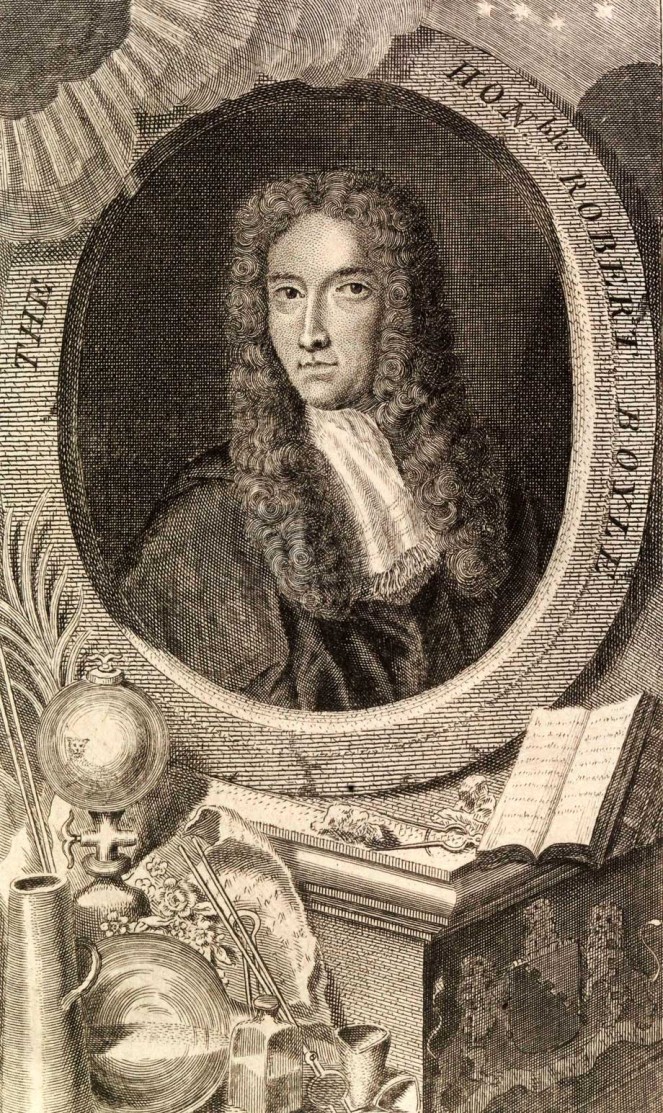 Robert Boyle, engraving by F.M. La Cave, ca. 1753. NLI ref. EP BOYL-RO (2) I