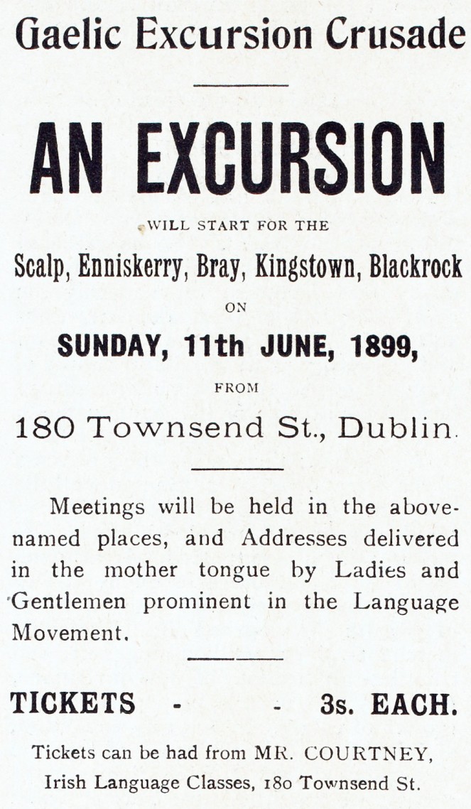 Advertisement for a Gaelic Excursion Crusade from The United Irishman, 1899