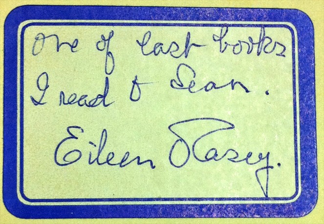 One of the last books I read to Sean. Eileen O'Casey. NLI ref.: LO 11544