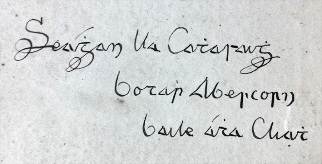 Gaelic form of Sean O'Casey's signature