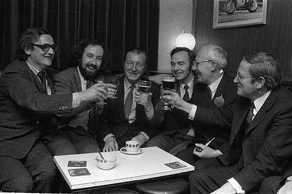 A toast to Charles J. Haughey after topping the poll (1973)