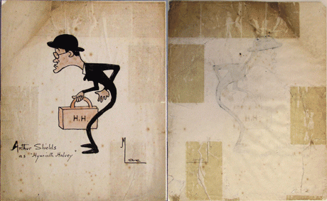 Fig 1. Before conservation treatment, this drawing was chemically and aesthetically damaged from acidic tape repairs.